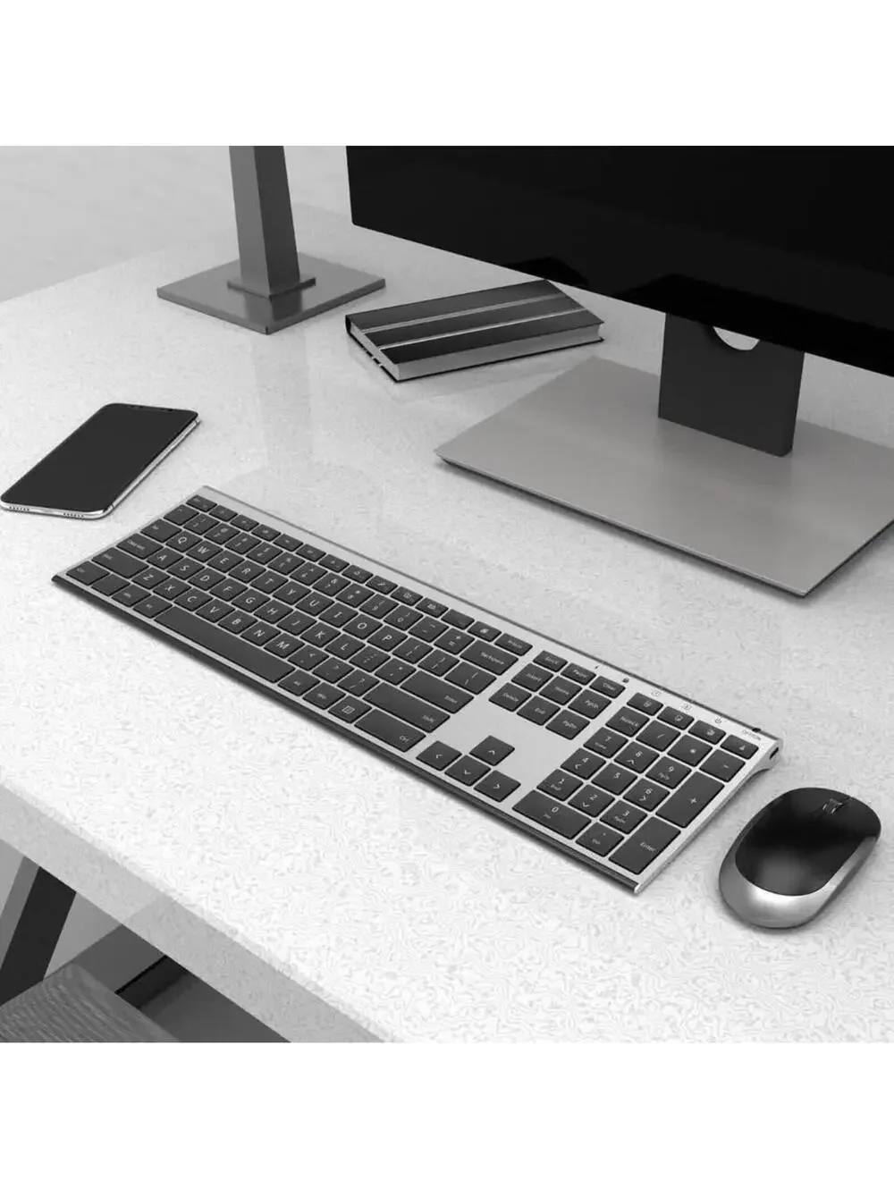 Vssoplor Wireless Keyboard & Mouse Combo Dark Gray Full Size - New in Box!